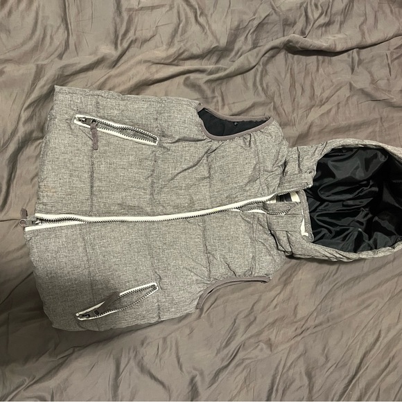 Gray Hooded Puffer Vest - Picture 1 of 4